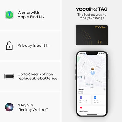 2Pcs  Wallet Tracker Card, GPS Locator Smart Tag, Find My (IOS Only), Key Finder Bluetooth Tracker, No Charging Required