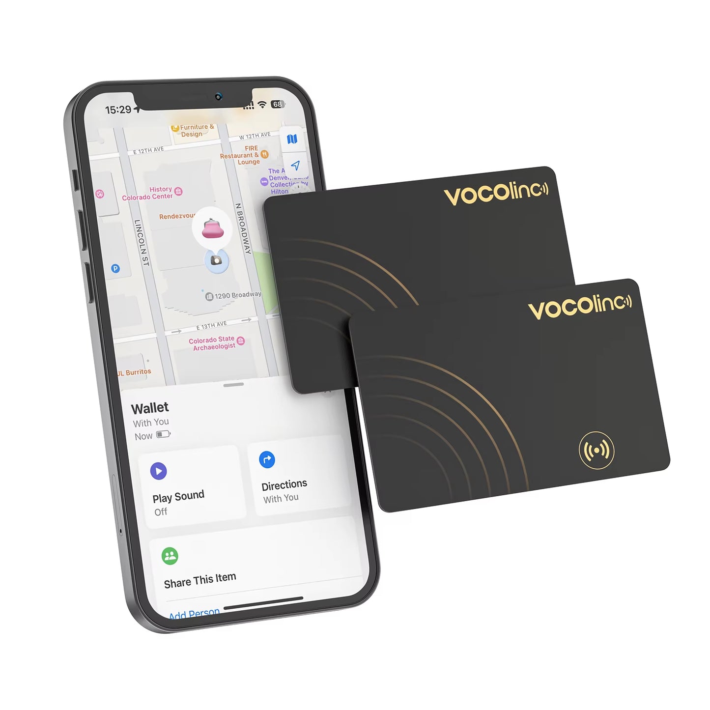 2Pcs  Wallet Tracker Card, GPS Locator Smart Tag, Find My (IOS Only), Key Finder Bluetooth Tracker, No Charging Required