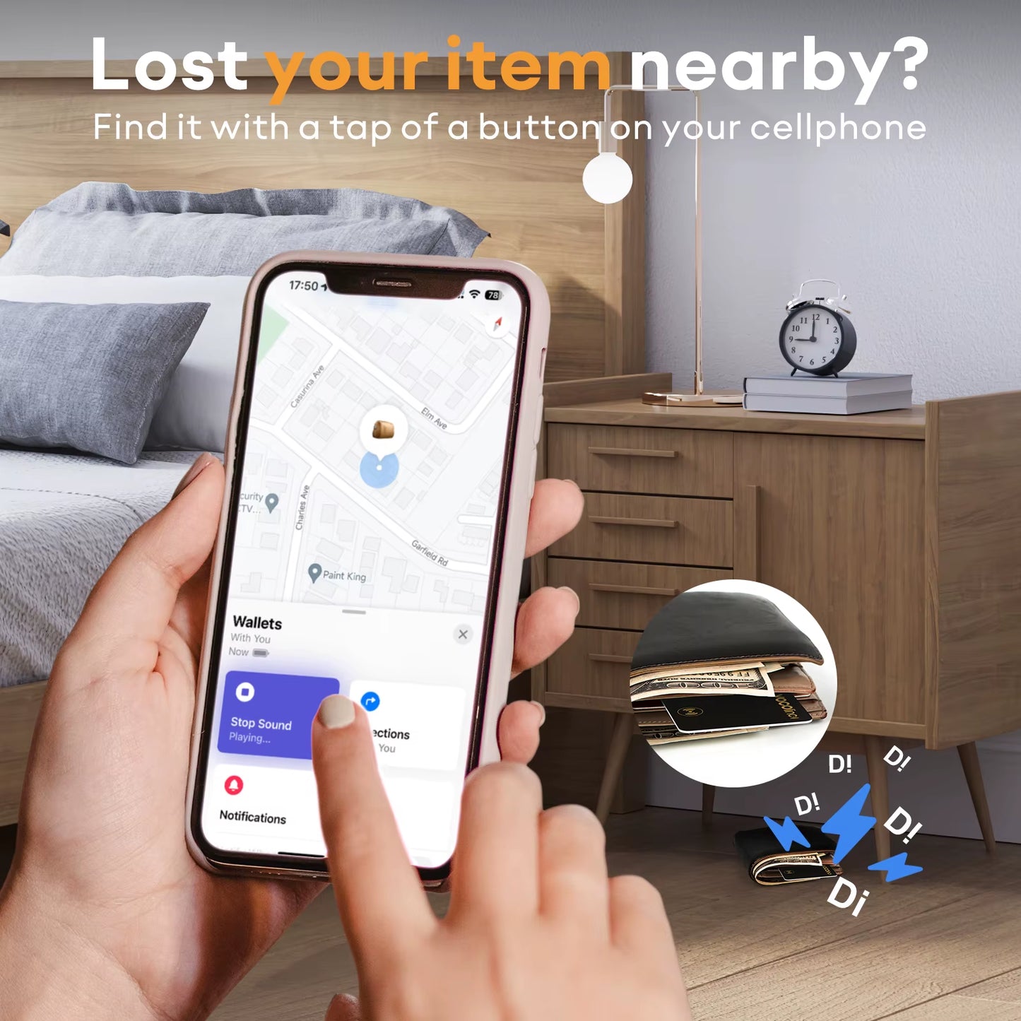 2Pcs  Wallet Tracker Card, GPS Locator Smart Tag, Find My (IOS Only), Key Finder Bluetooth Tracker, No Charging Required