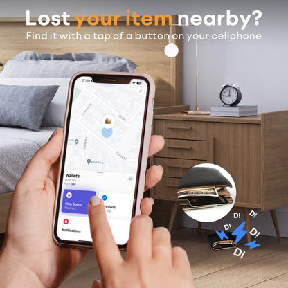 2Pcs  Wallet Tracker Card, GPS Locator Smart Tag, Find My (IOS Only), Key Finder Bluetooth Tracker, No Charging Required