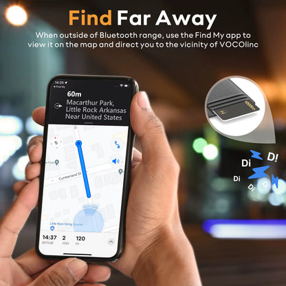 2Pcs  Wallet Tracker Card, GPS Locator Smart Tag, Find My (IOS Only), Key Finder Bluetooth Tracker, No Charging Required